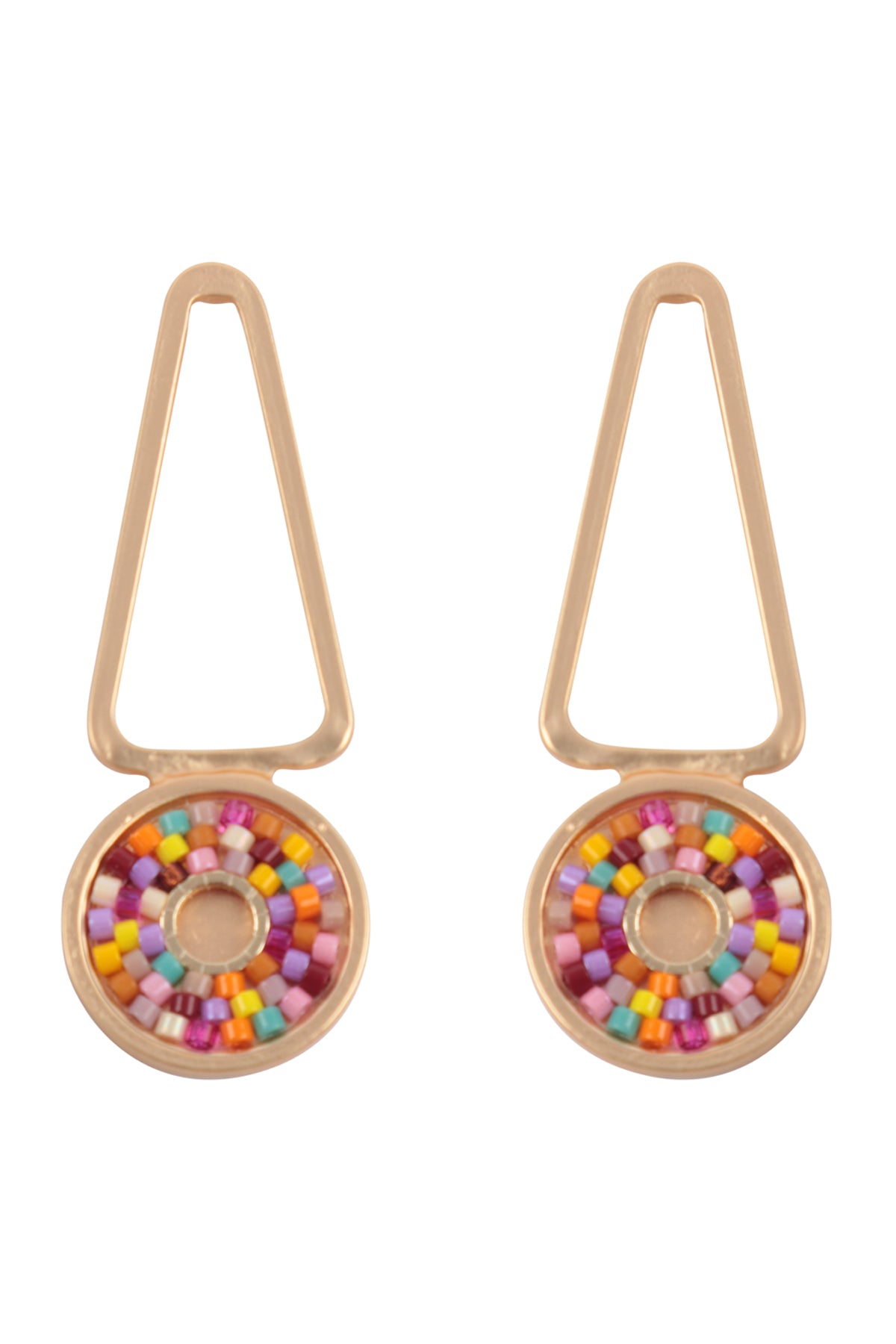 Geometric Seed Beads Drop Earrings