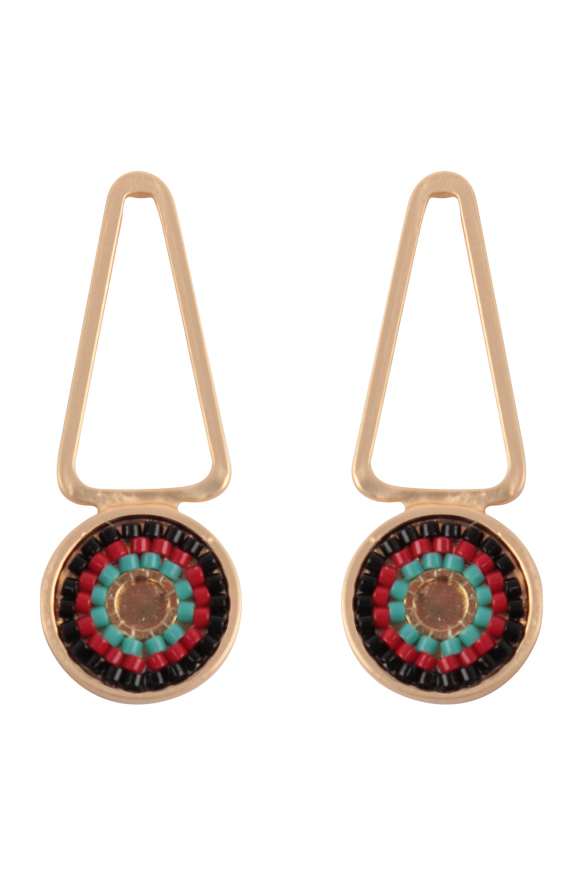 Geometric Seed Beads Drop Earrings