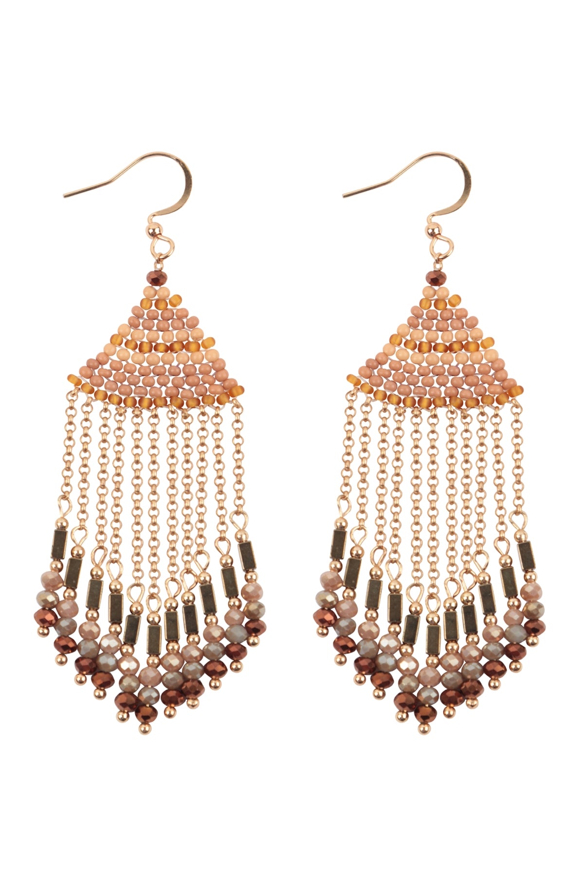 Boho Chain Fringe Drop Hook Earrings