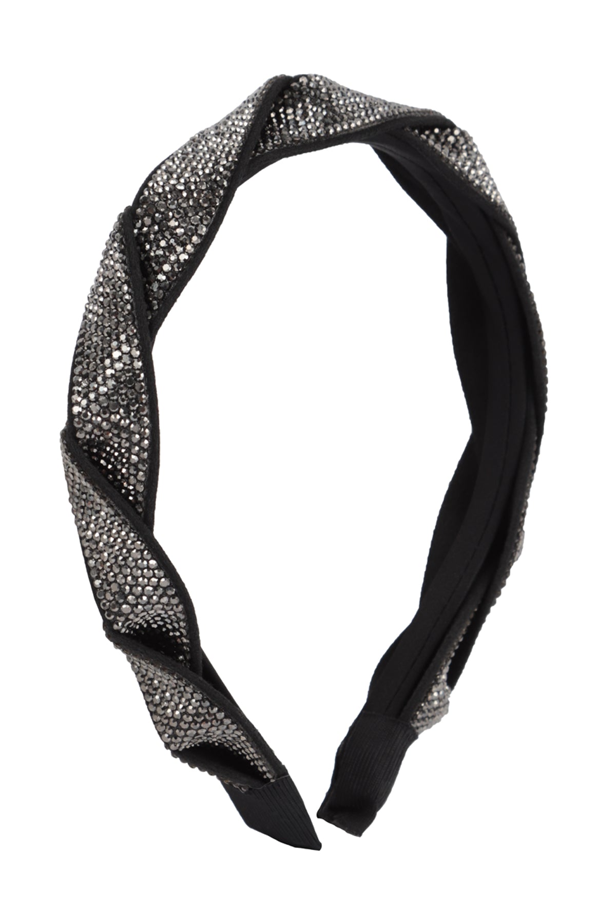 Shiny Rhinestone Braided Headband