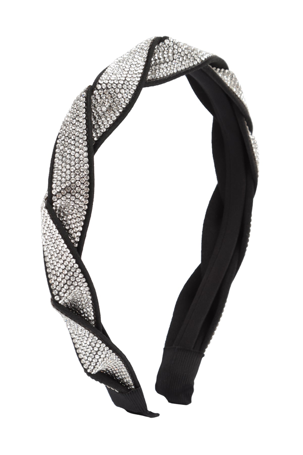 Shiny Rhinestone Braided Headband