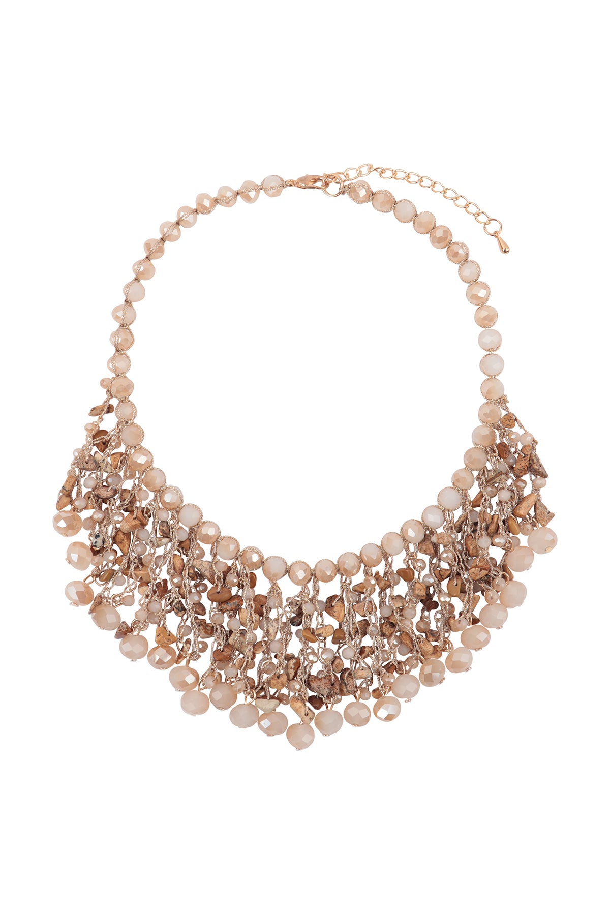 Glass Beads Statement Bib Necklace