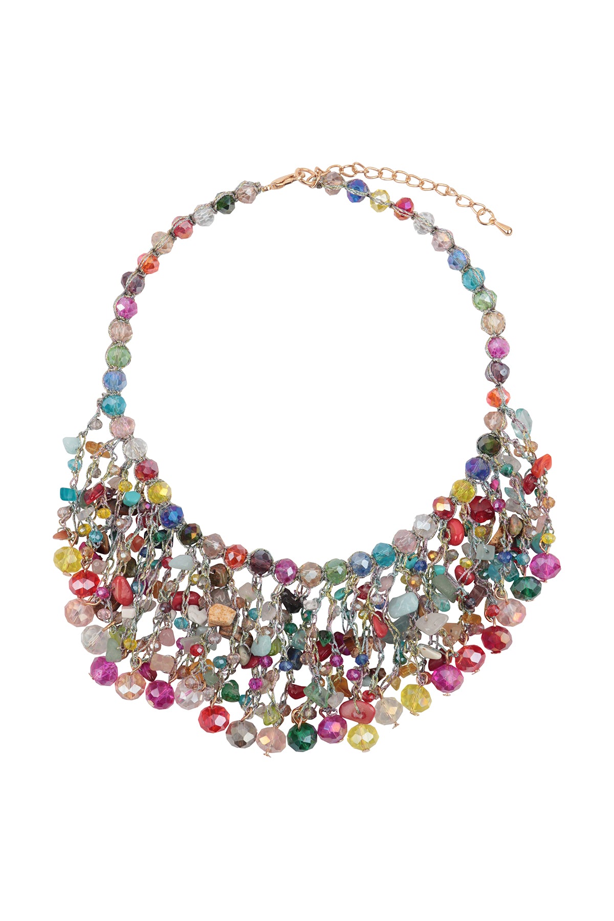 Glass Beads Statement Bib Necklace