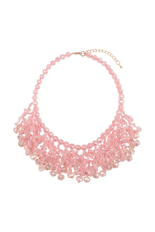 Glass Beads Statement Bib Necklace