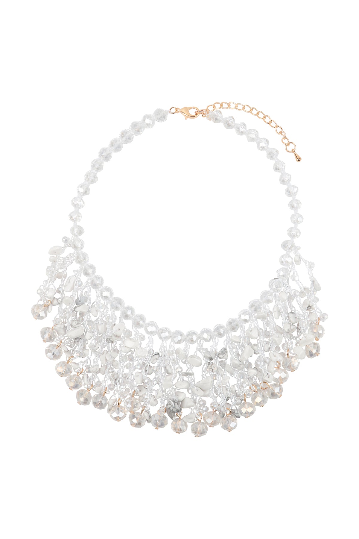 Glass Beads Statement Bib Necklace