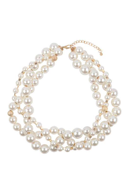 Multi Strand Pearl Choker Necklace