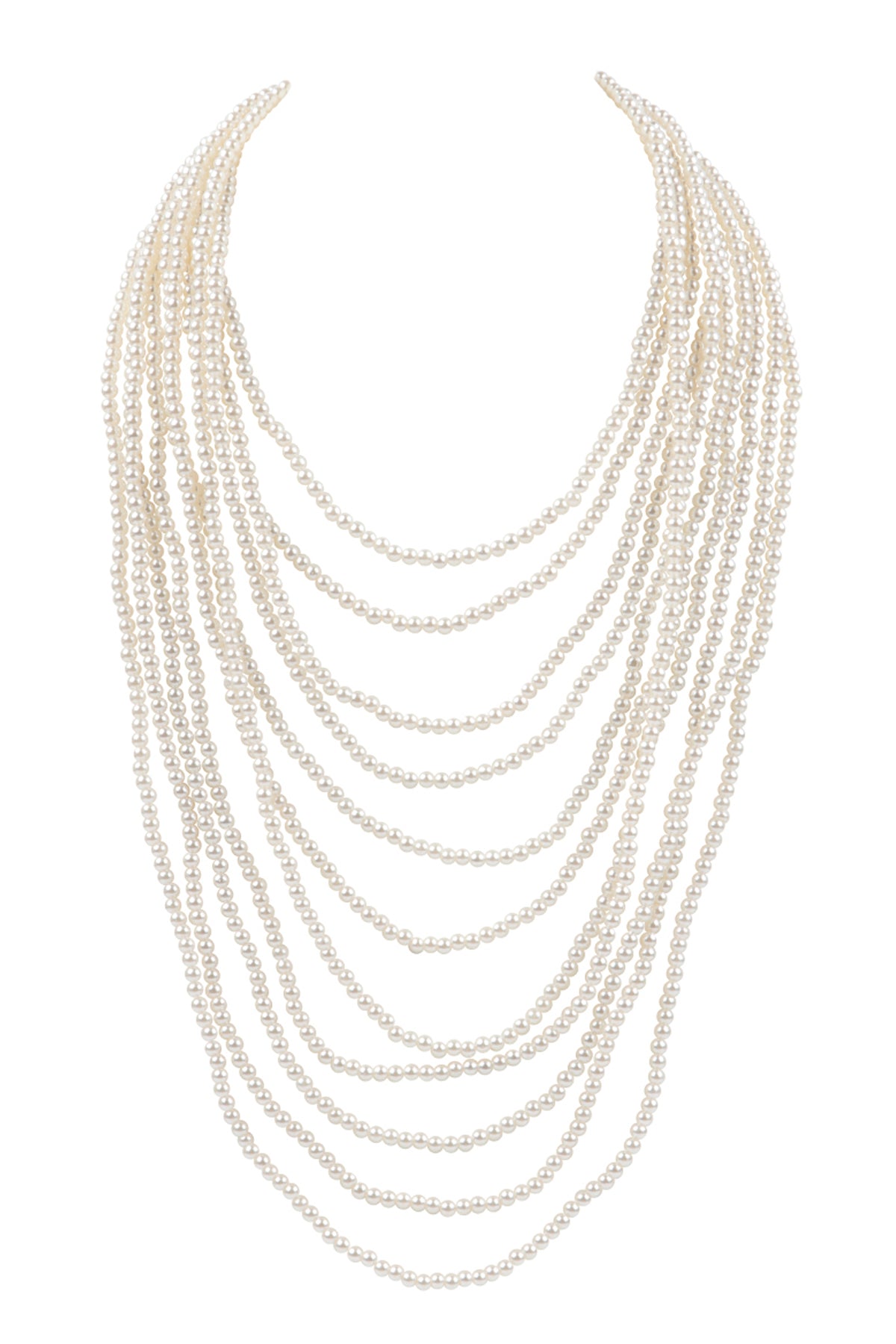 Multi Layer Pearl Beads Statement Necklace