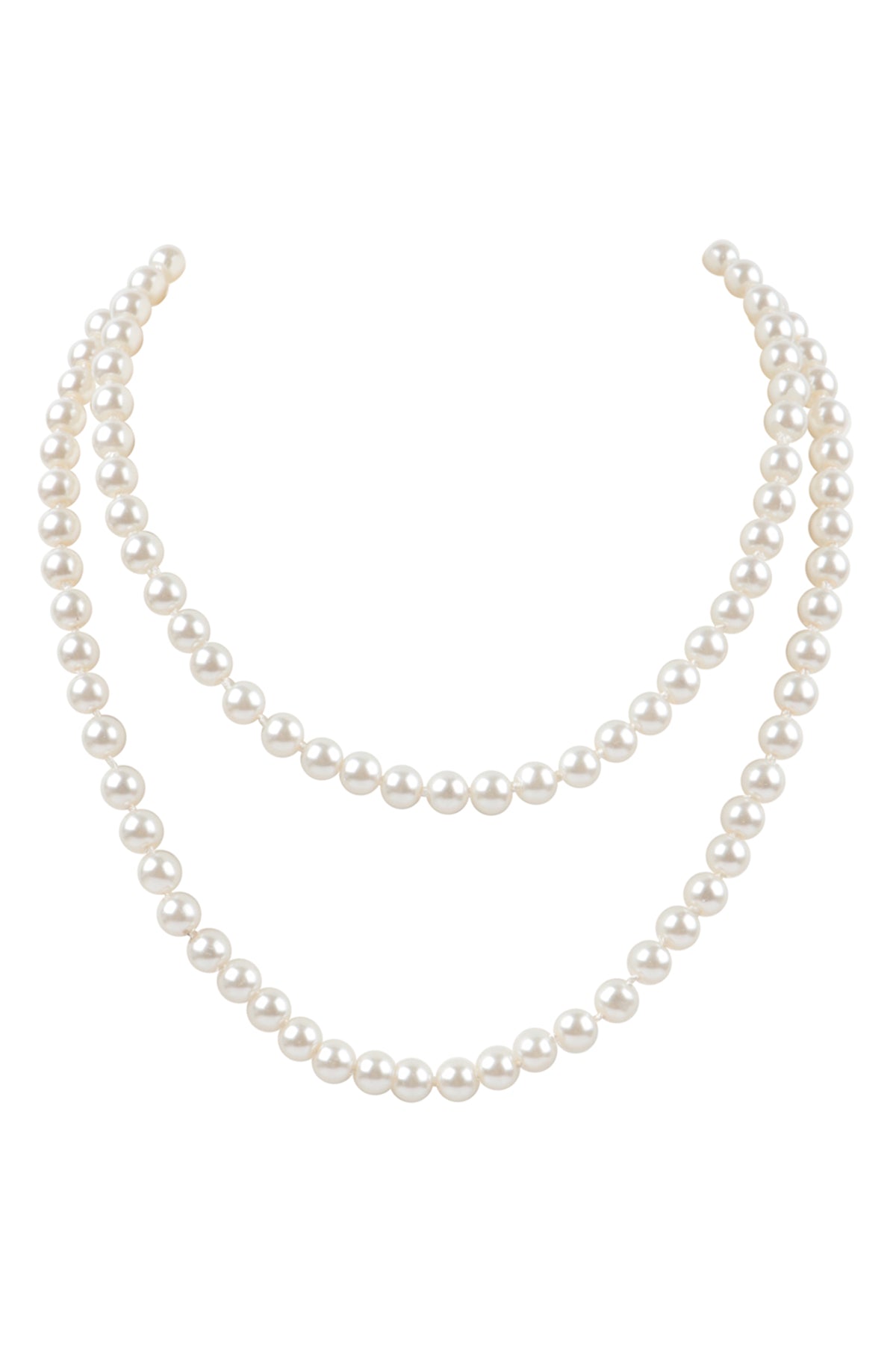 2 Line Pearl Beads Short Necklace