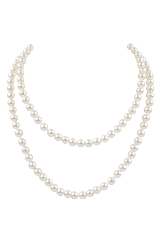 2 Line Pearl Beads Short Necklace