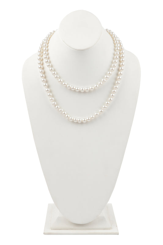 2 Line Pearl Beads Short Necklace