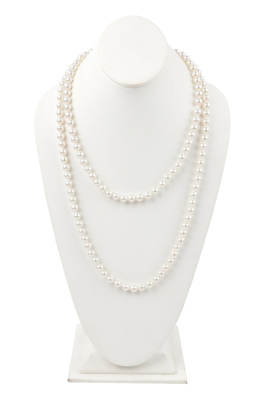 2 Line Pearl Beads Necklace