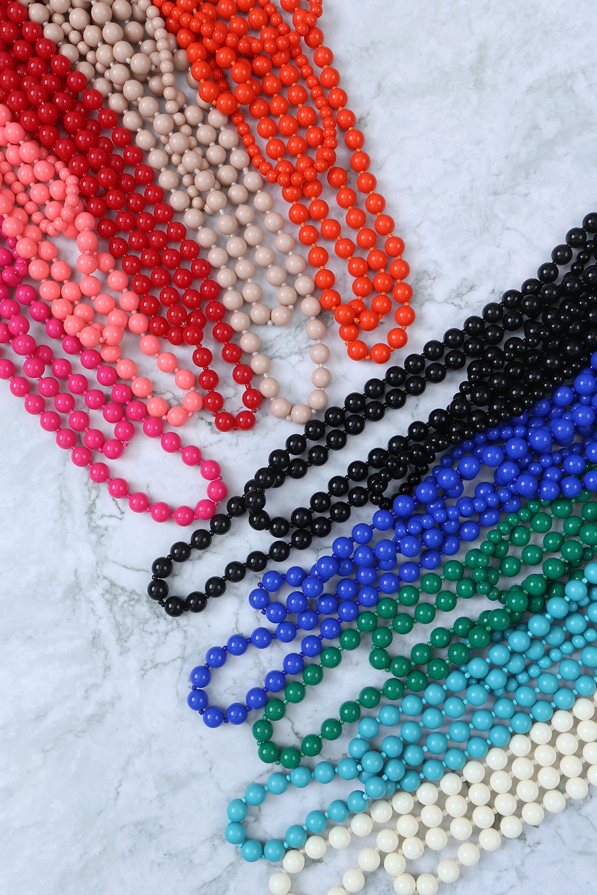 Round Bead Layered Statement Necklace and Earrings Set