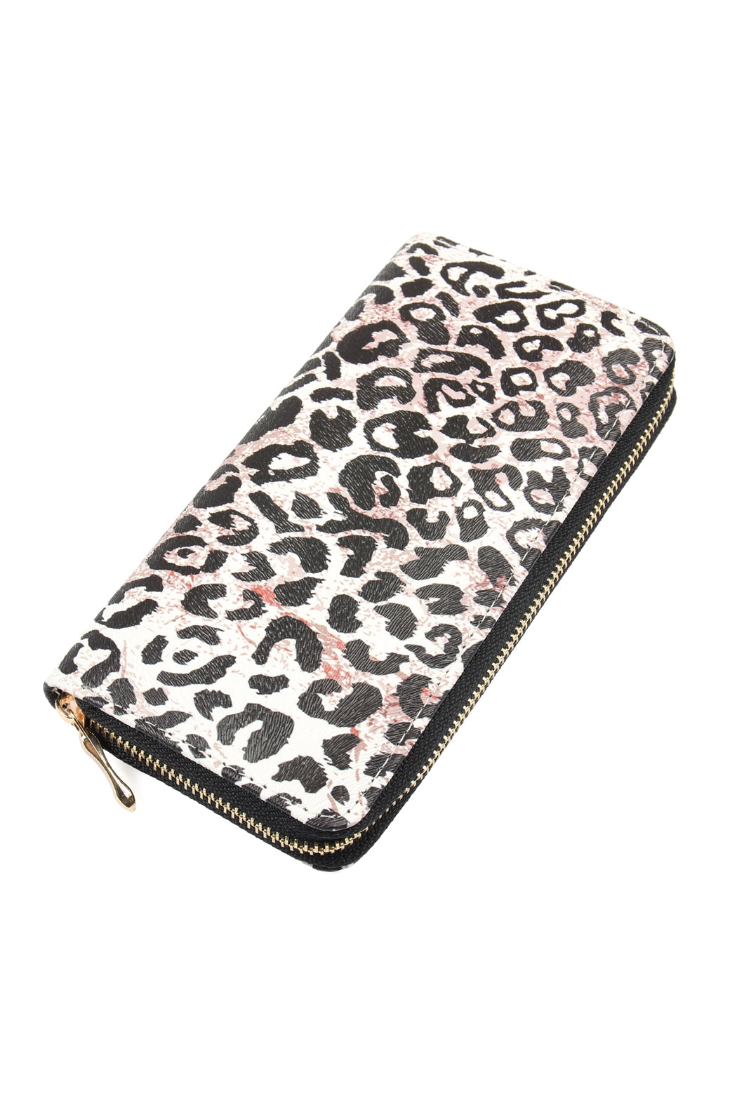 Leather Cheeta Zipper Wallet