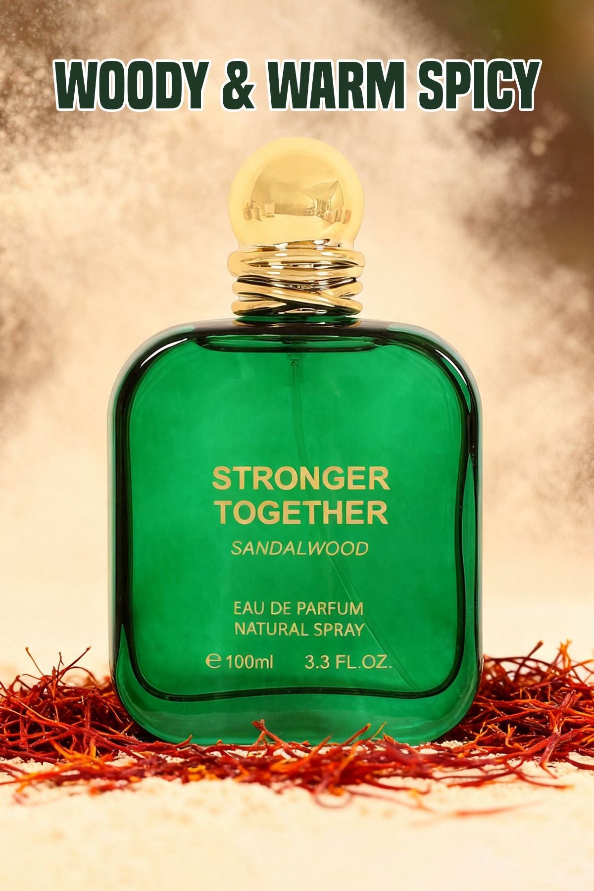 Stronger Together Sandalwood Spray Perfume Eau De Parfum For Men And Women 100ML/3.3FL.OZ.