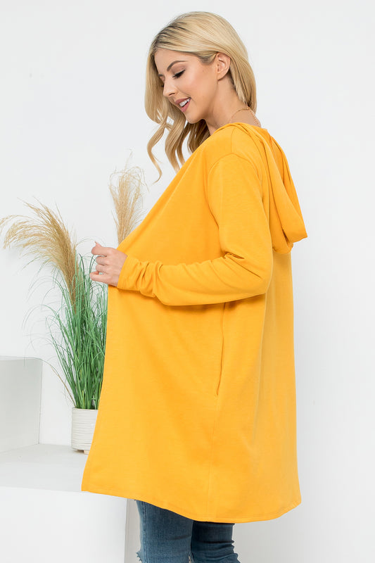 Long Sleeve French Terry Hoodie Cardigan
