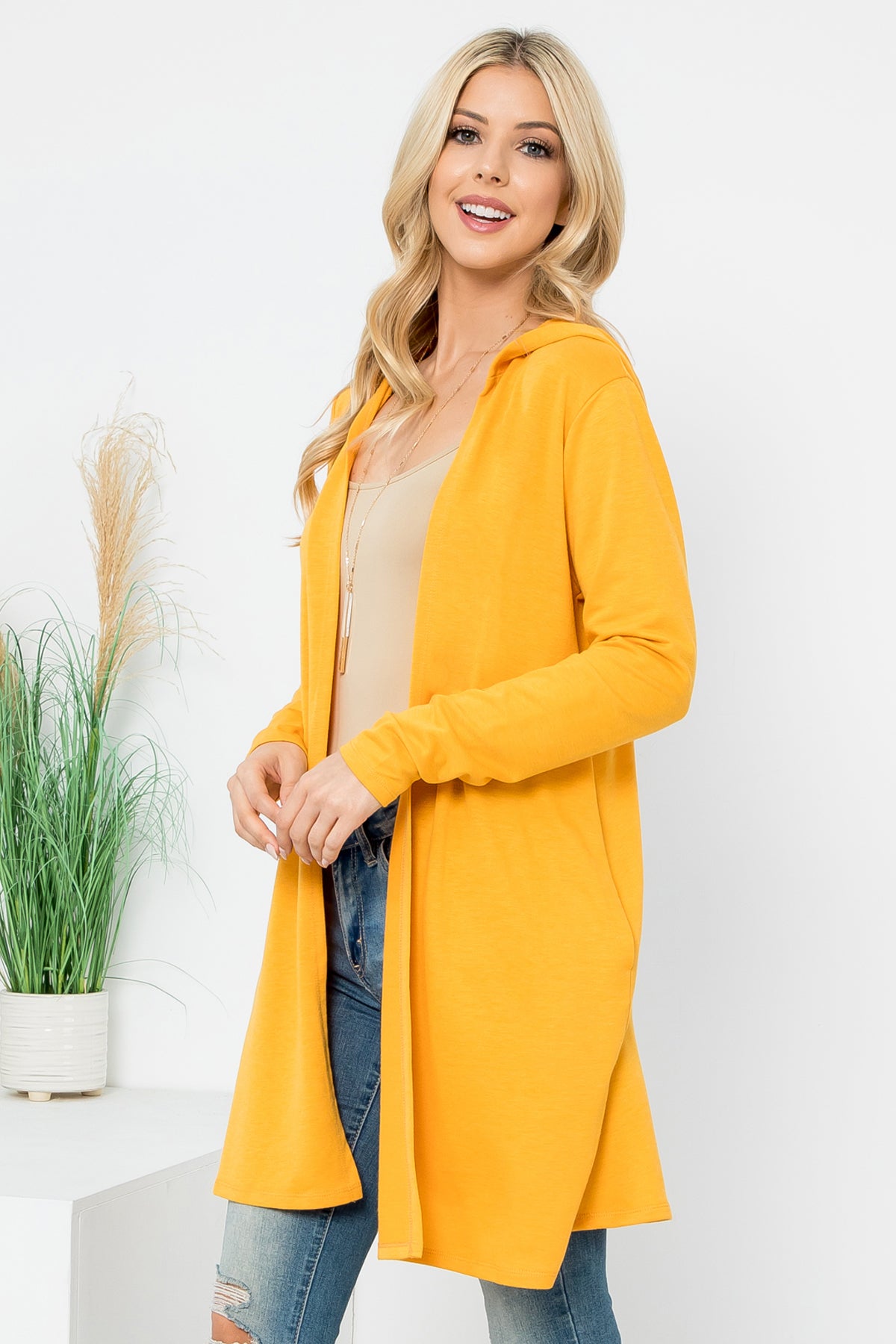 Long Sleeve French Terry Hoodie Cardigan
