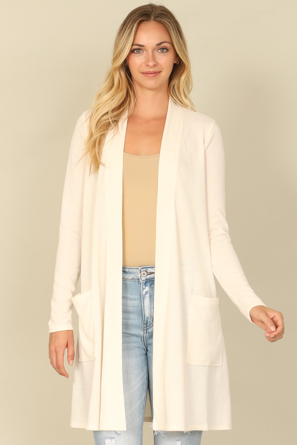 Hacci Solid Long Sleeve Cardigan