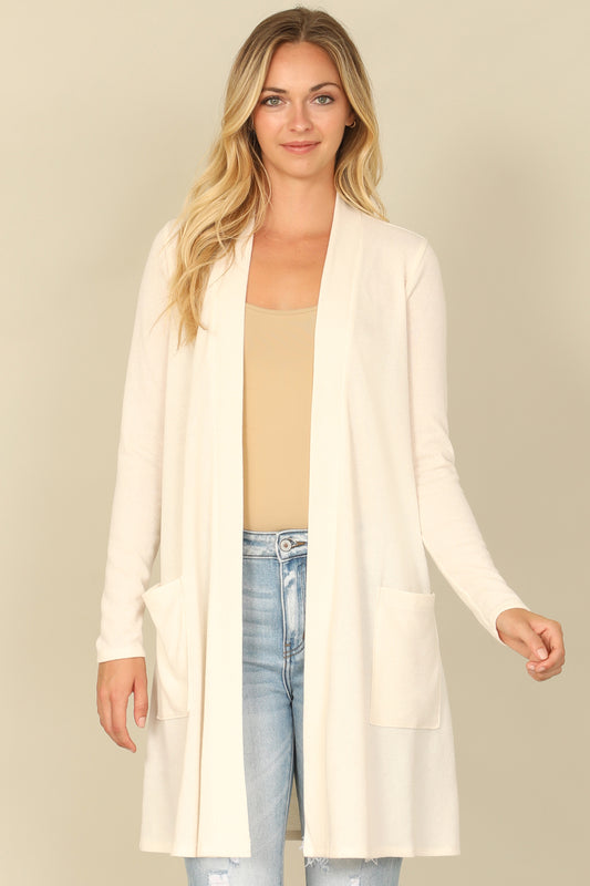Hacci Solid Long Sleeve Cardigan
