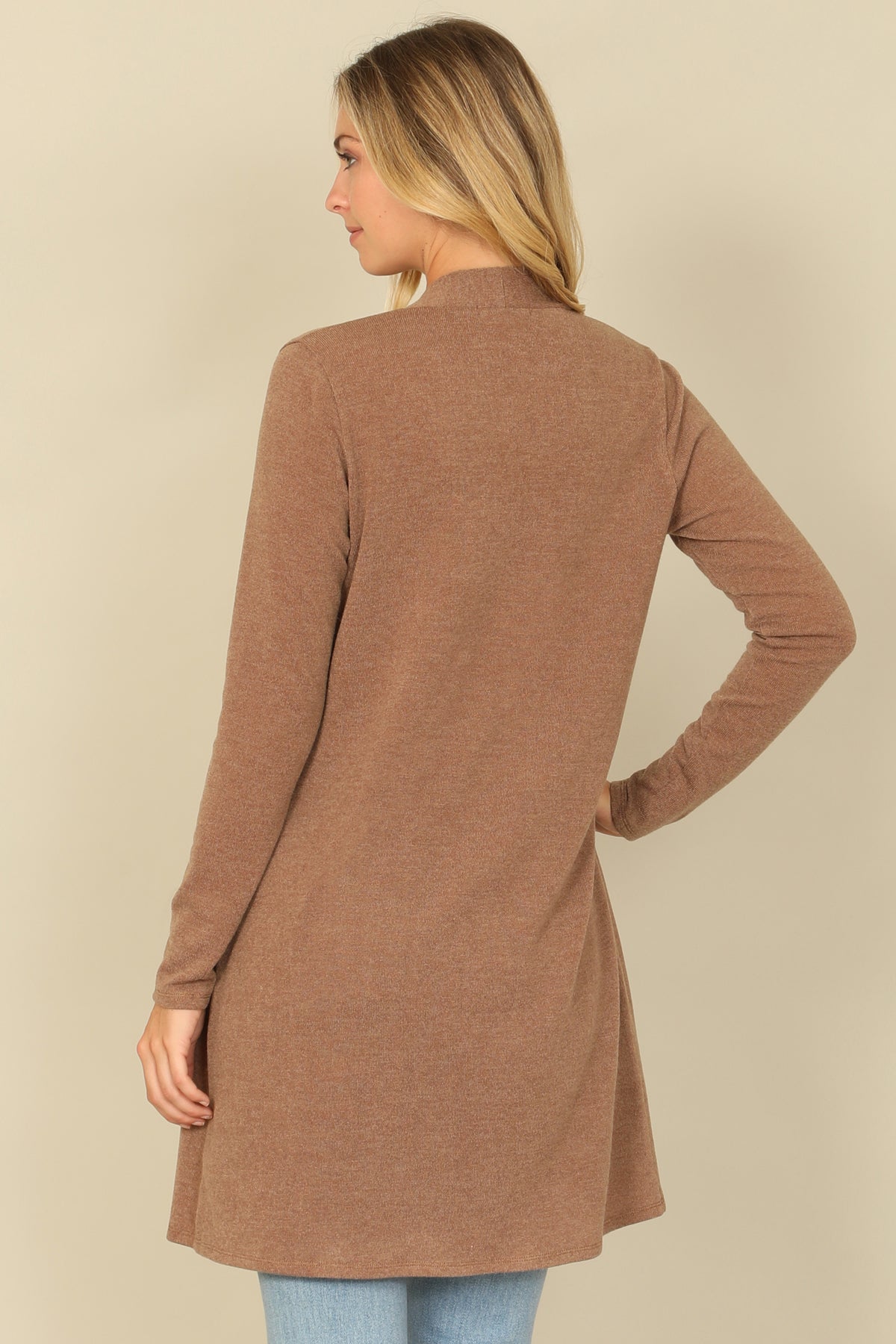 Hacci Solid Long Sleeve Cardigan
