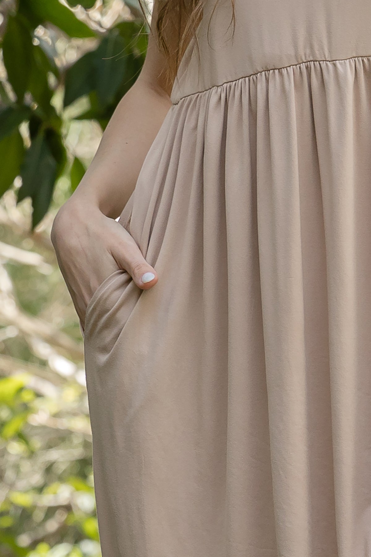 Solid Short Sleeve Empire Waist Maxi Dress