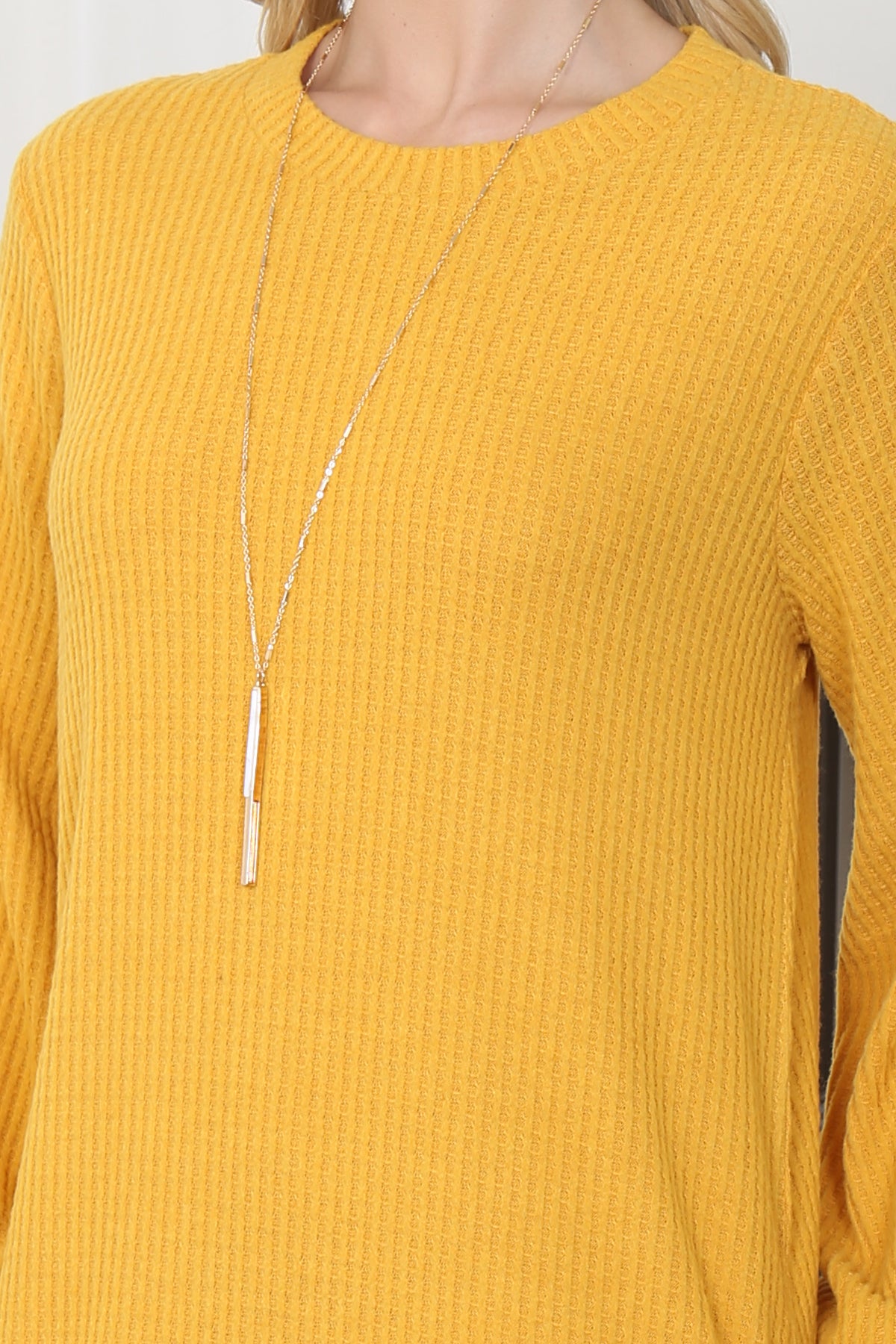 Brushed Waffle Long Sleeve Swing Dress