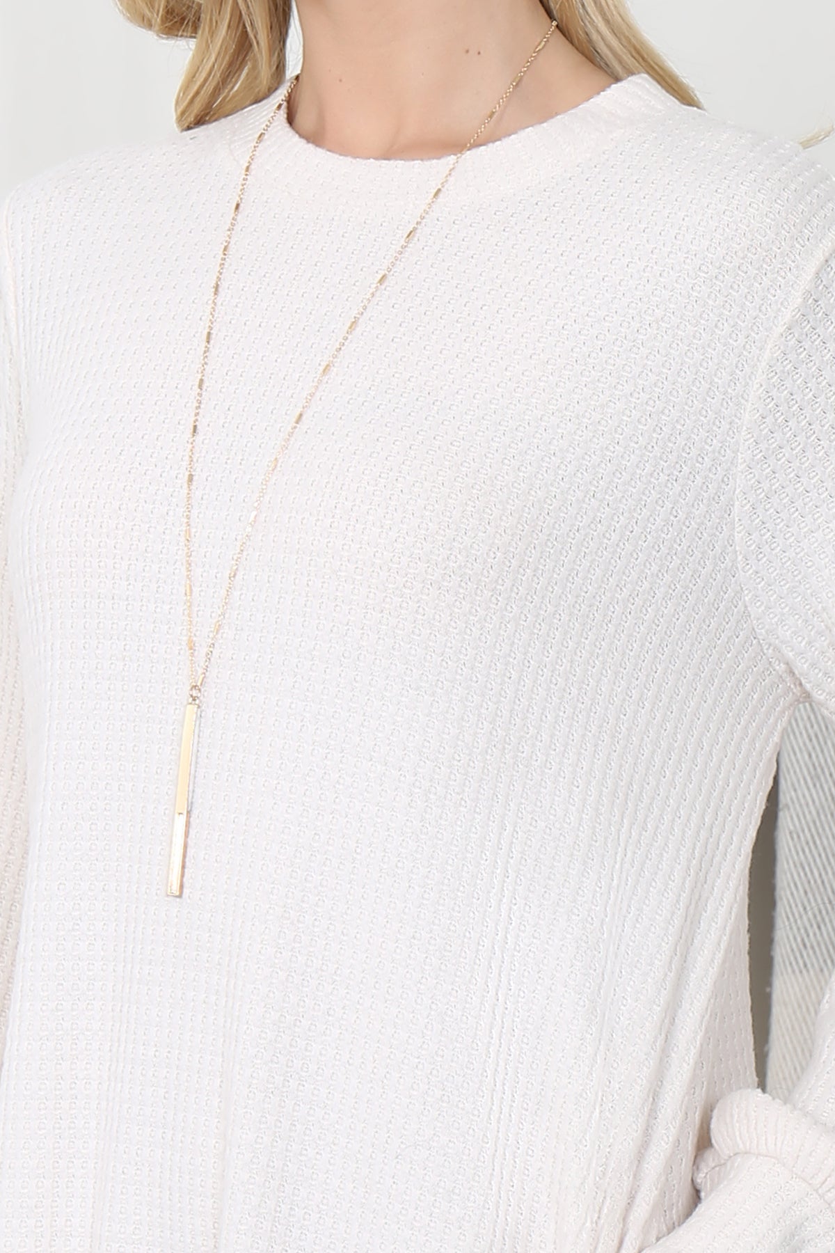 Brushed Waffle Long Sleeve Swing Dress