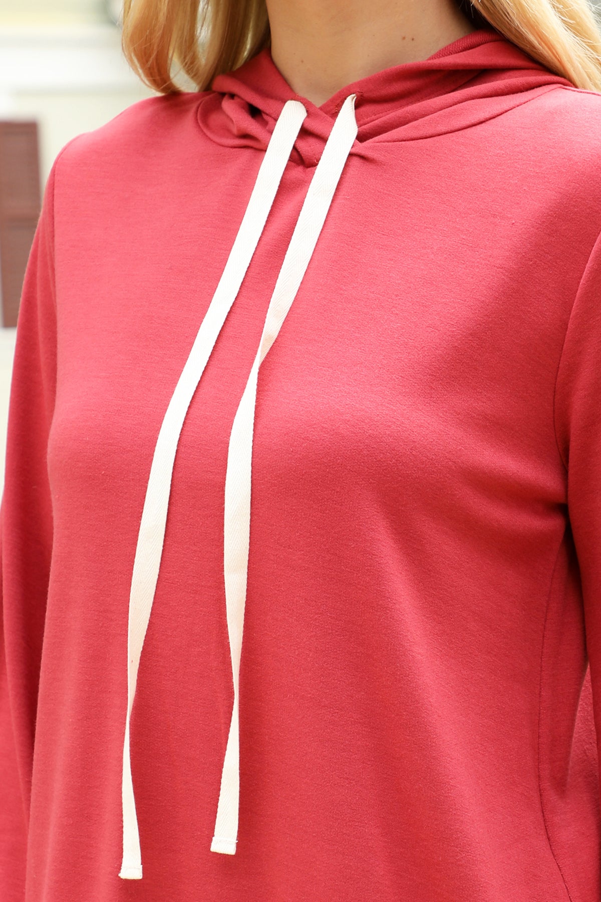 Long Sleeve Drawstring Hooded Mini Dress
