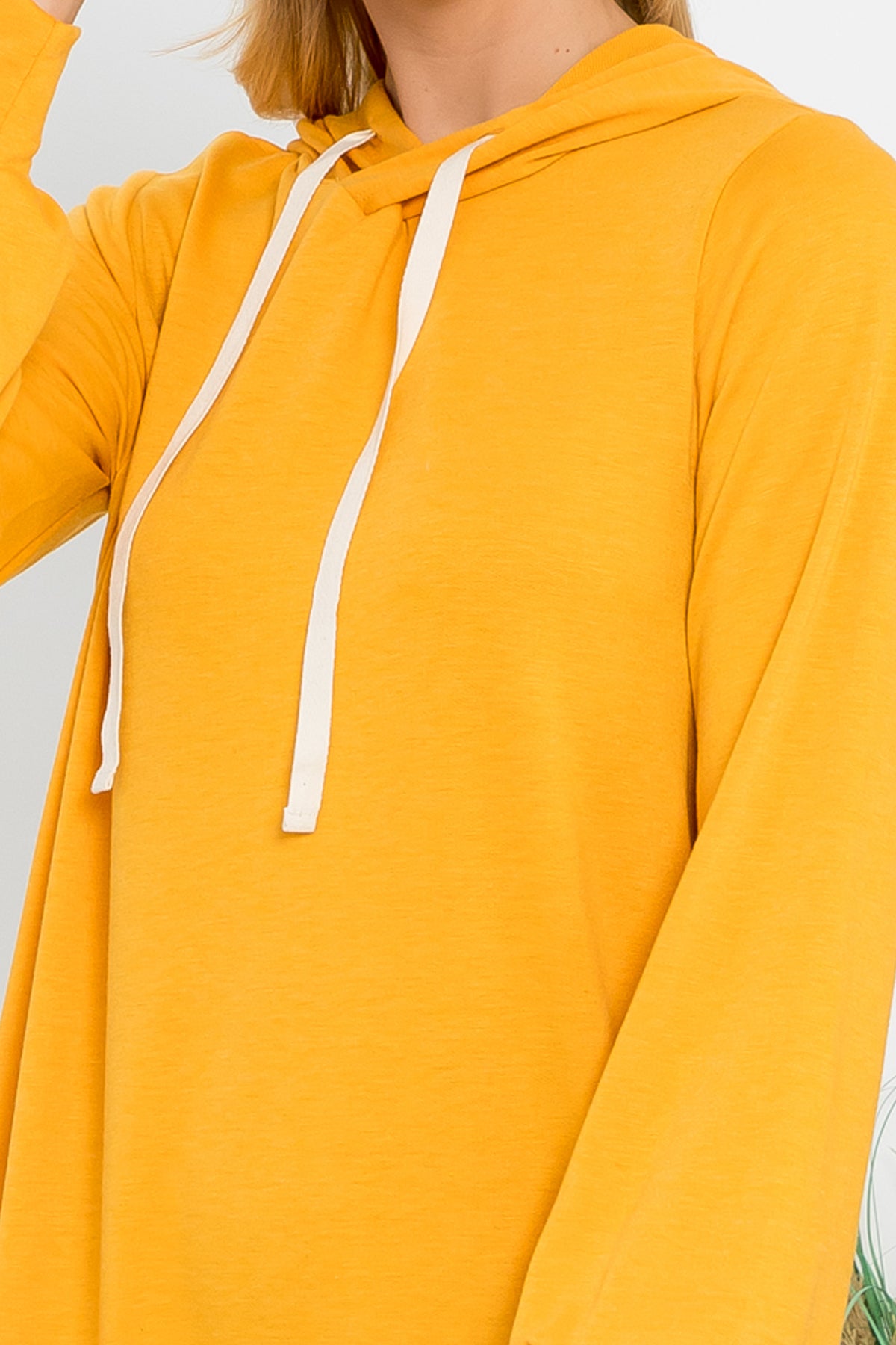Long Sleeve Drawstring Hooded Mini Dress
