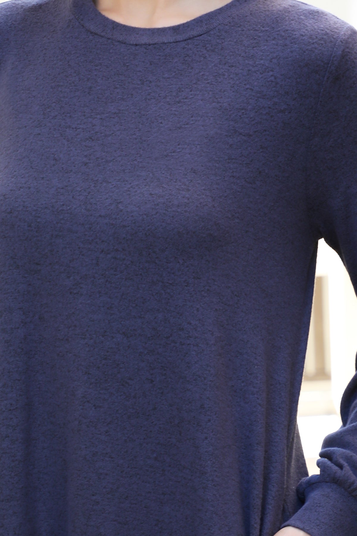 Long Sleeve Crew Neck Mini Swing Dress