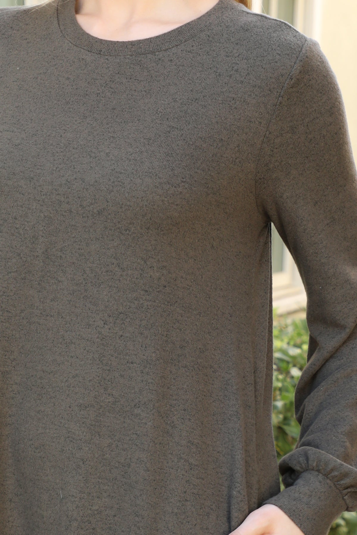 Long Sleeve Crew Neck Mini Swing Dress