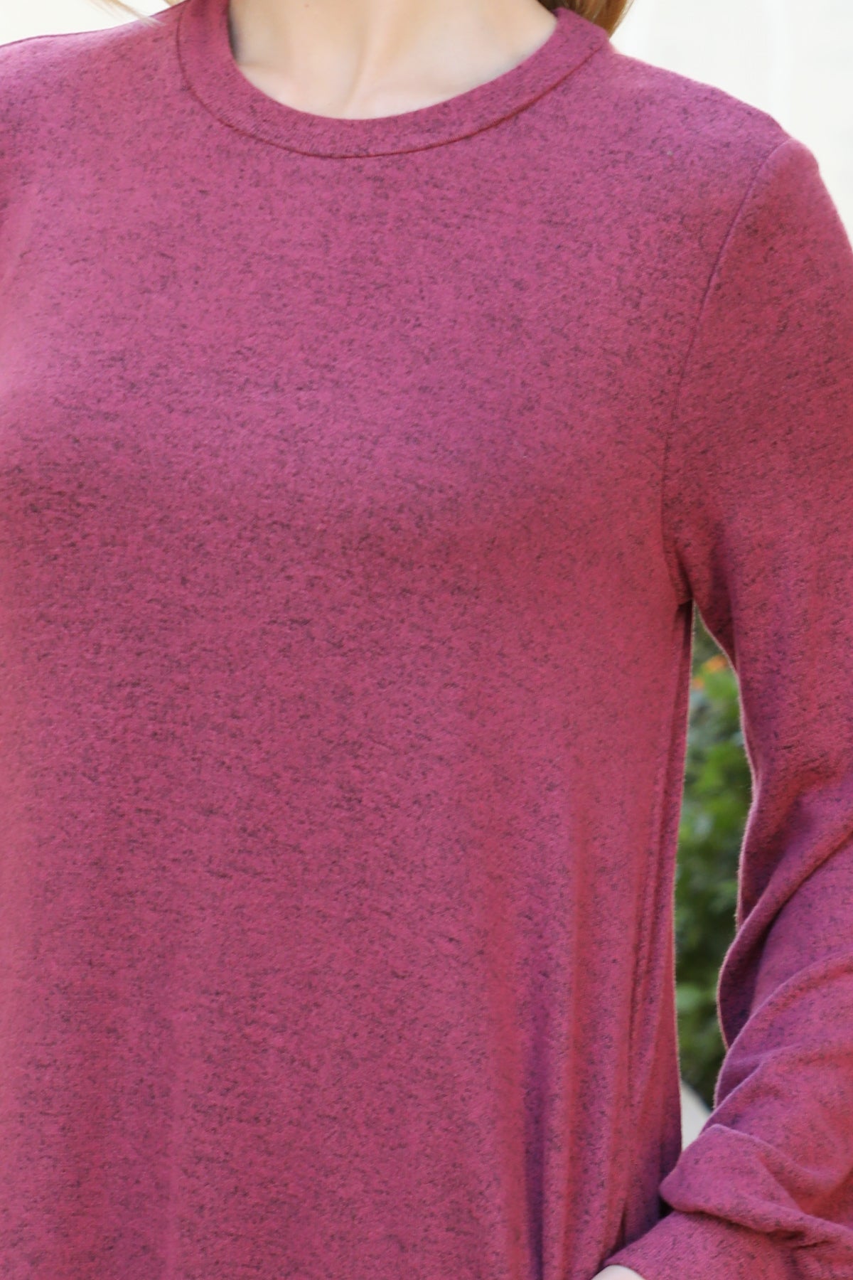 Long Sleeve Crew Neck Mini Swing Dress