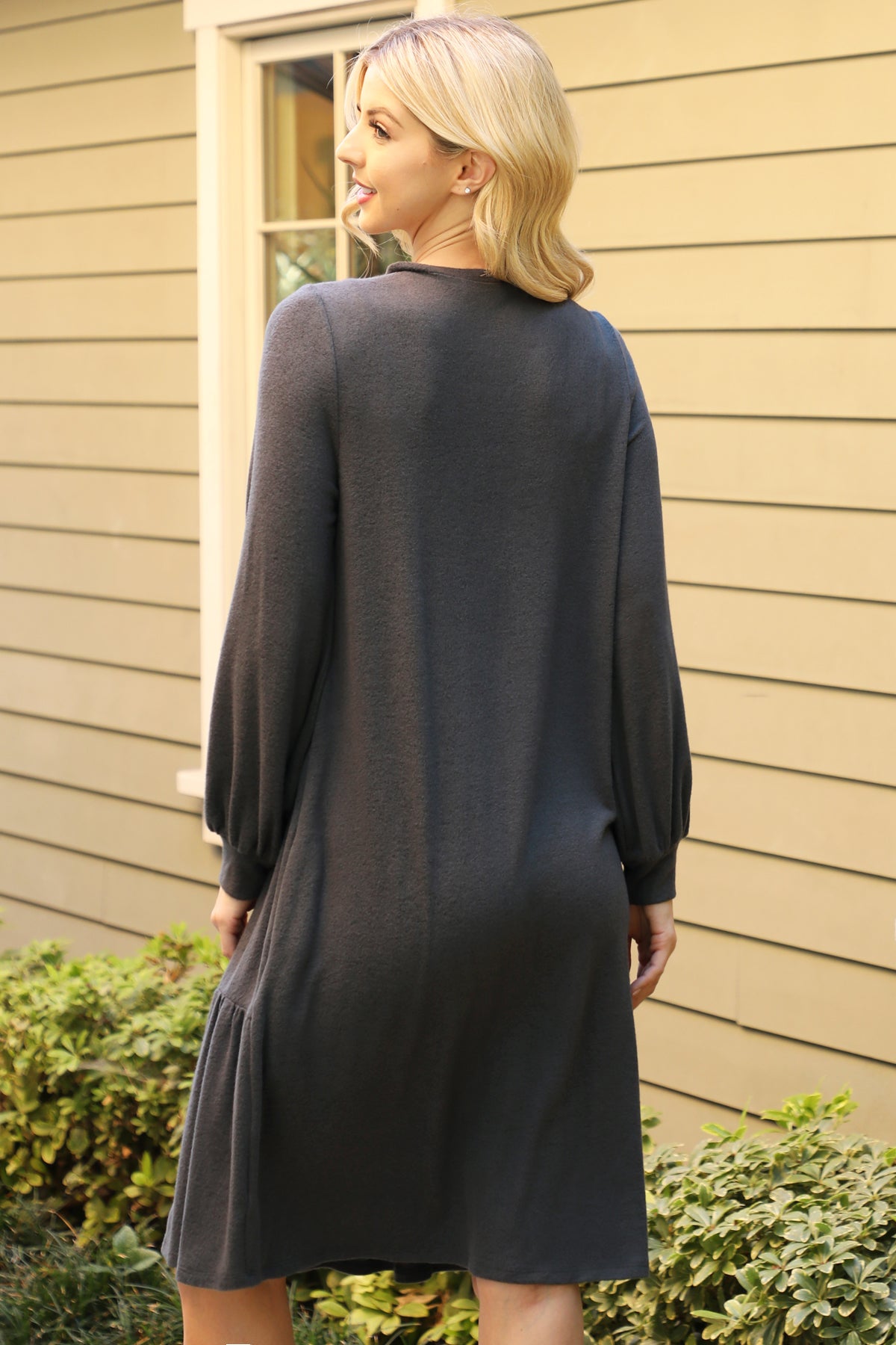 Long Sleeve Tiered Mini Dress with Pockets