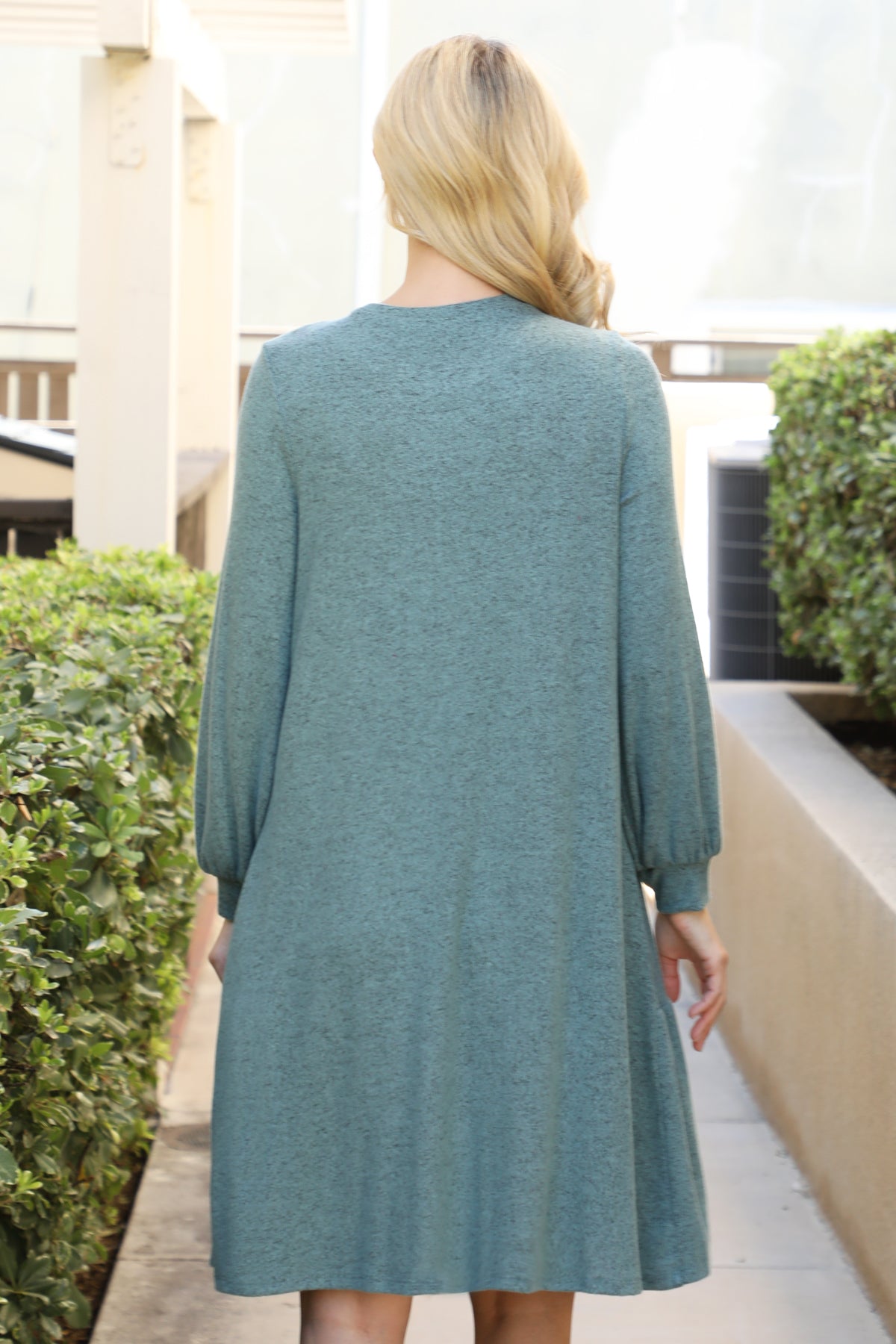 Long Sleeve Tiered Mini Dress with Pockets