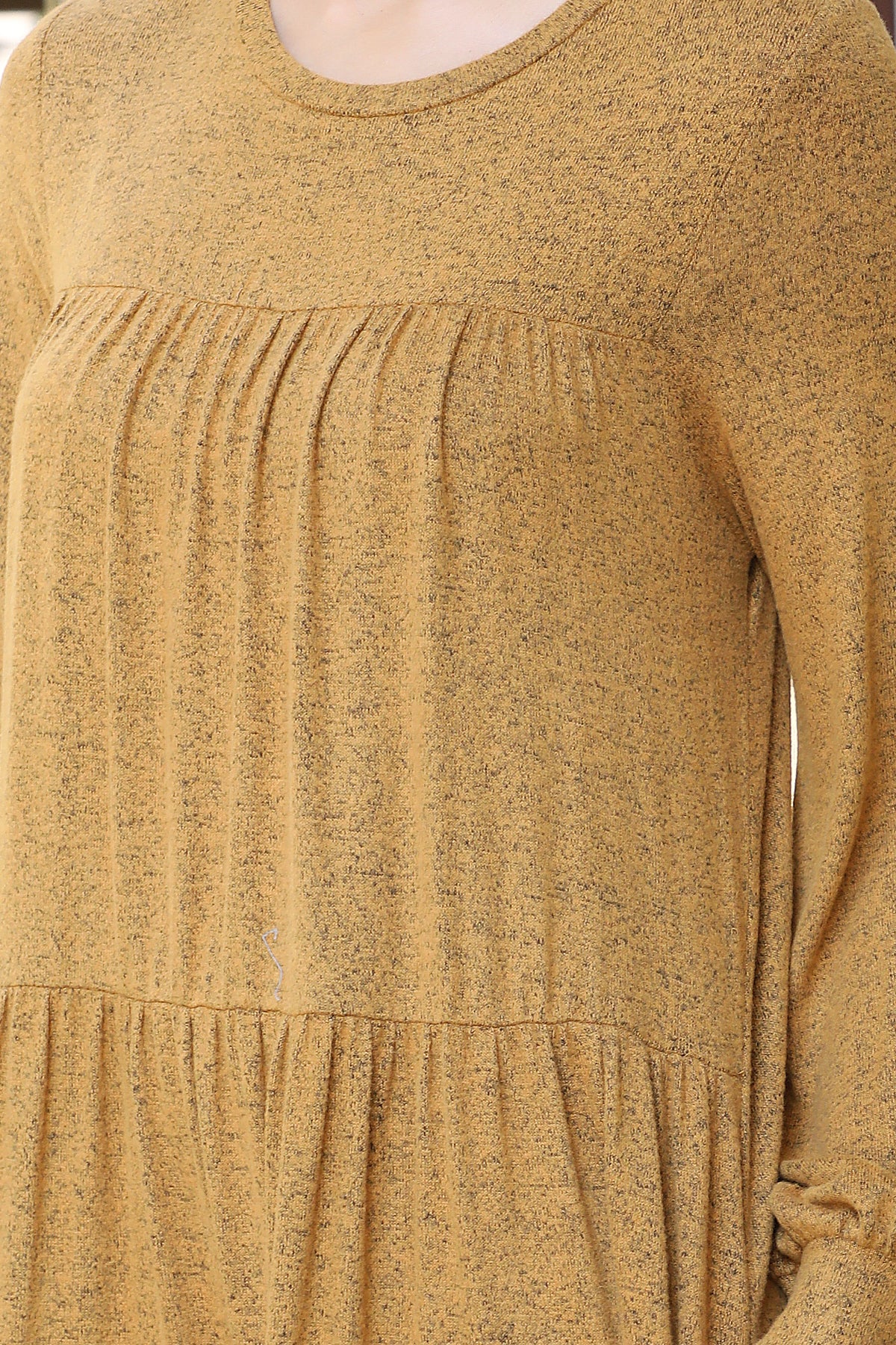Long Sleeve Tiered Mini Dress with Pockets