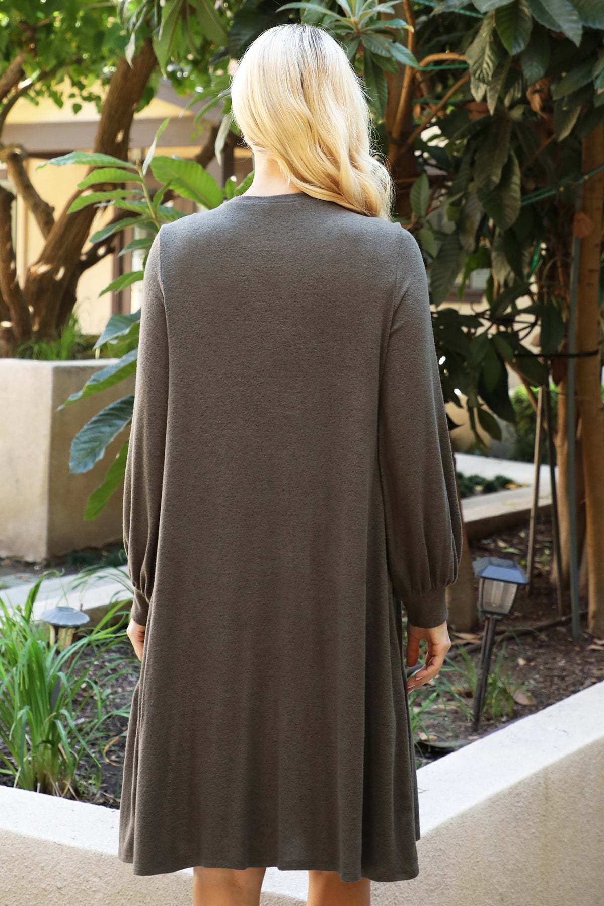 Long Sleeve Tiered Mini Dress with Pockets