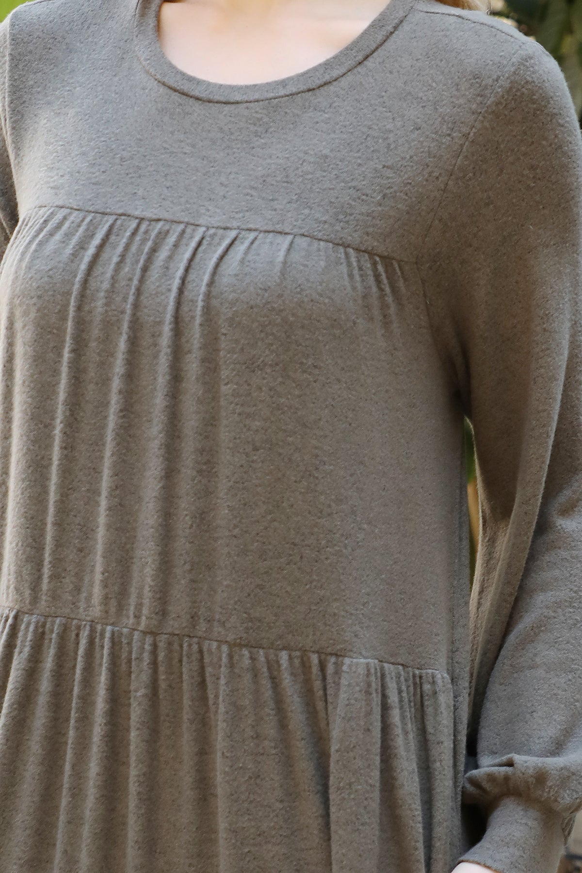 Long Sleeve Tiered Mini Dress with Pockets