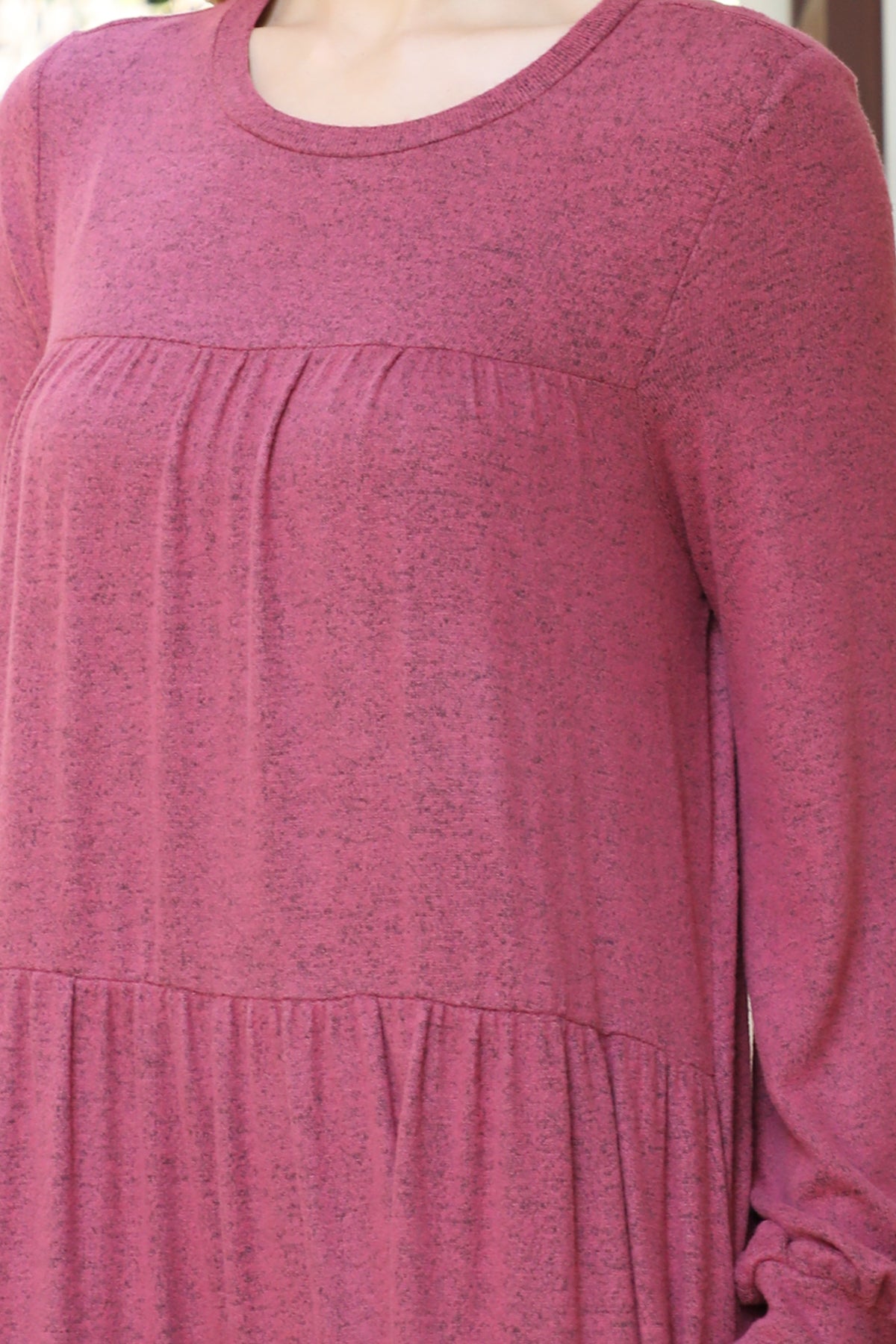 Long Sleeve Tiered Mini Dress with Pockets