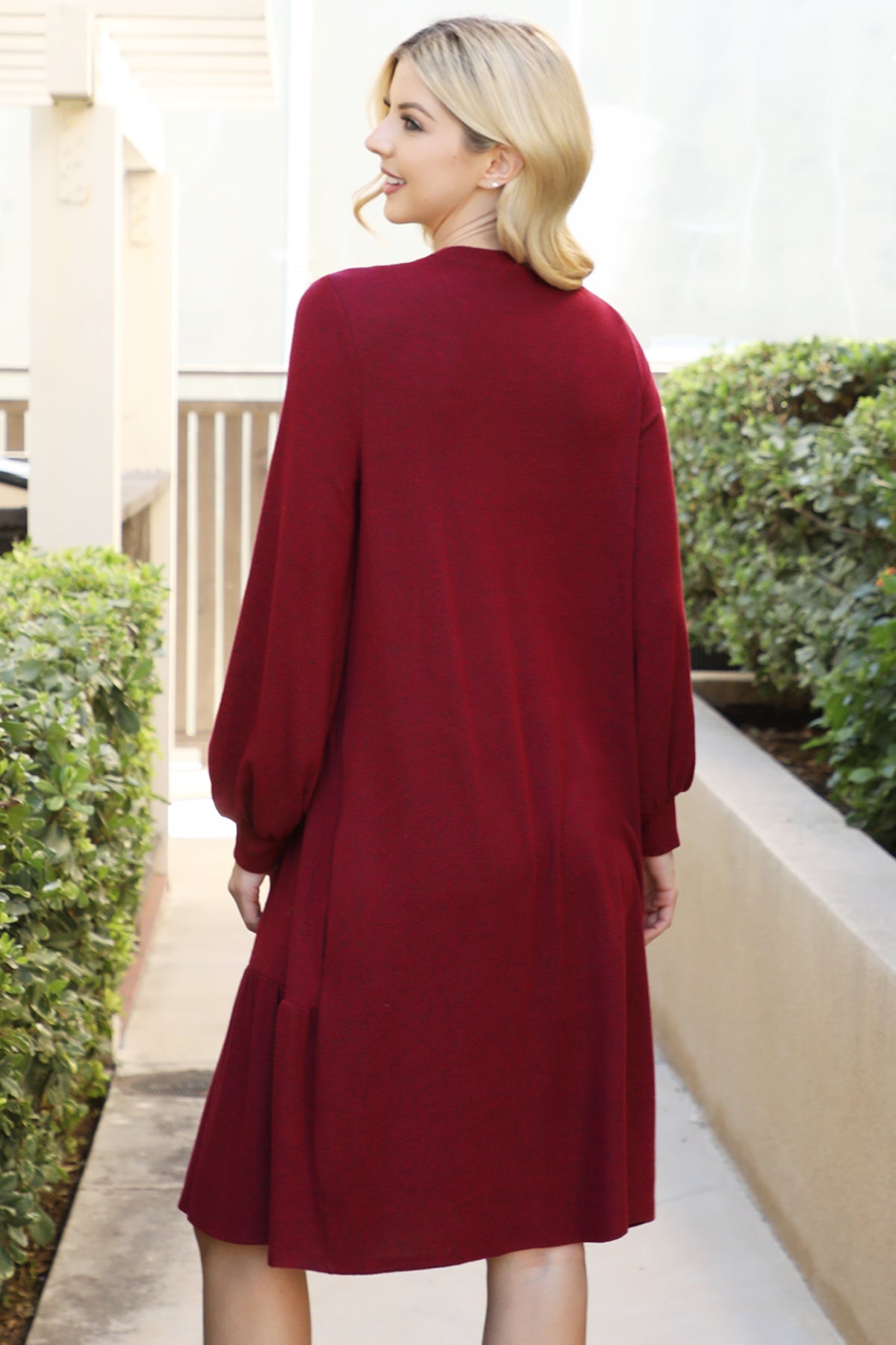 Long Sleeve Tiered Mini Dress with Pockets