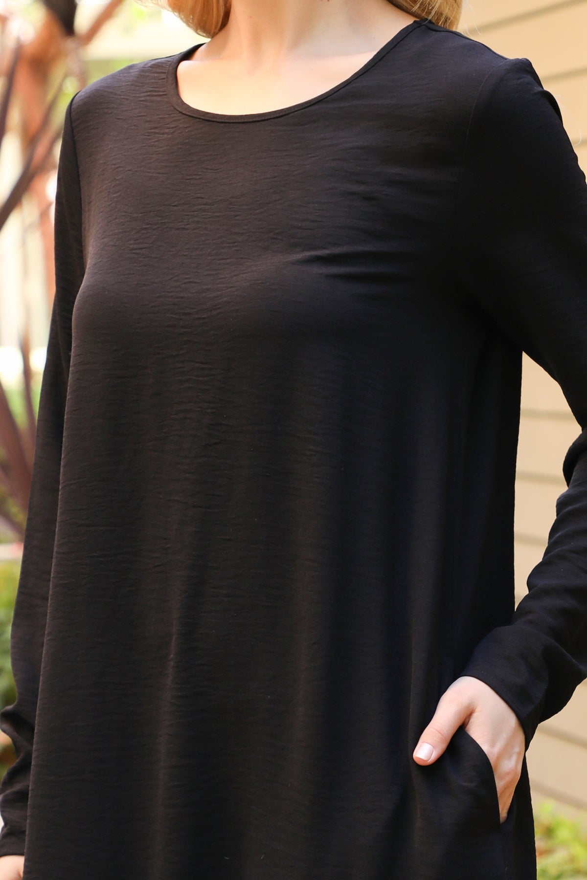 Long Sleeve Ruffle Hem Swing Dress