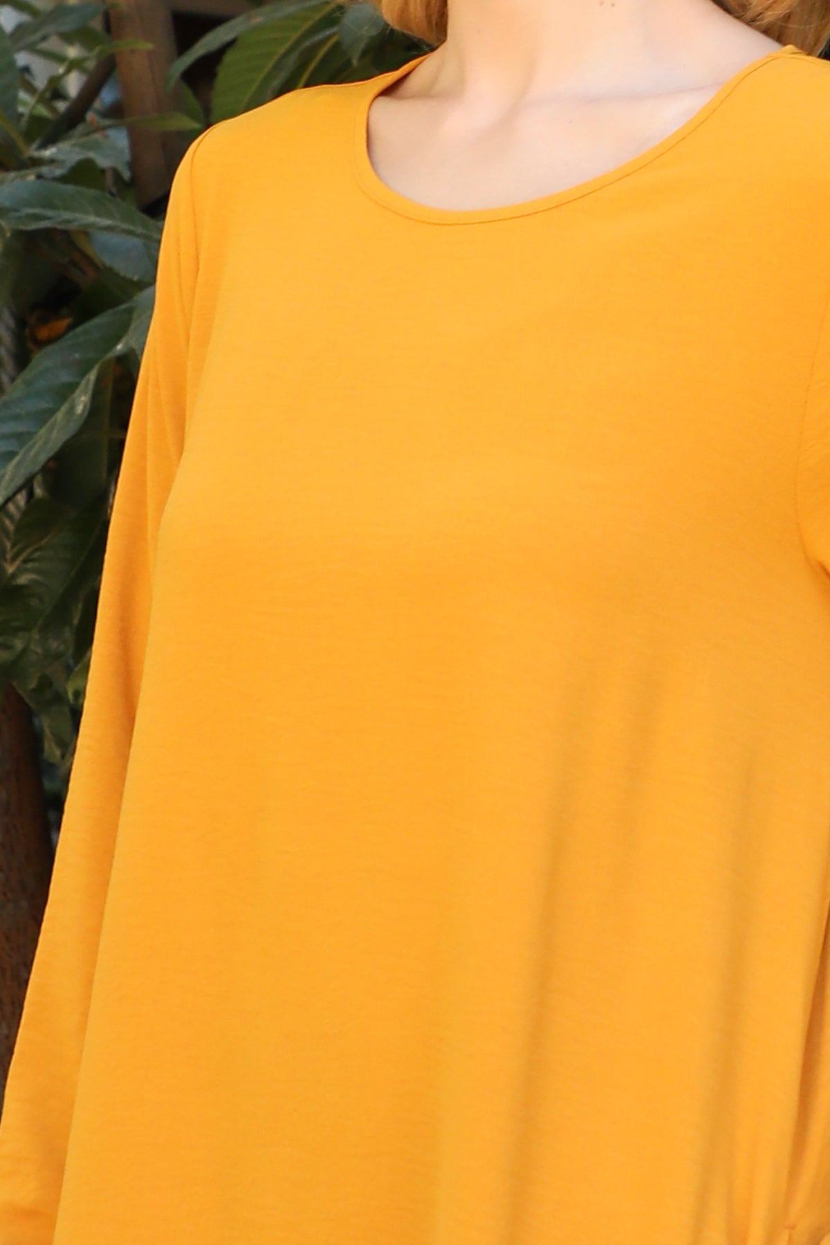 Long Sleeve Ruffle Hem Swing Dress