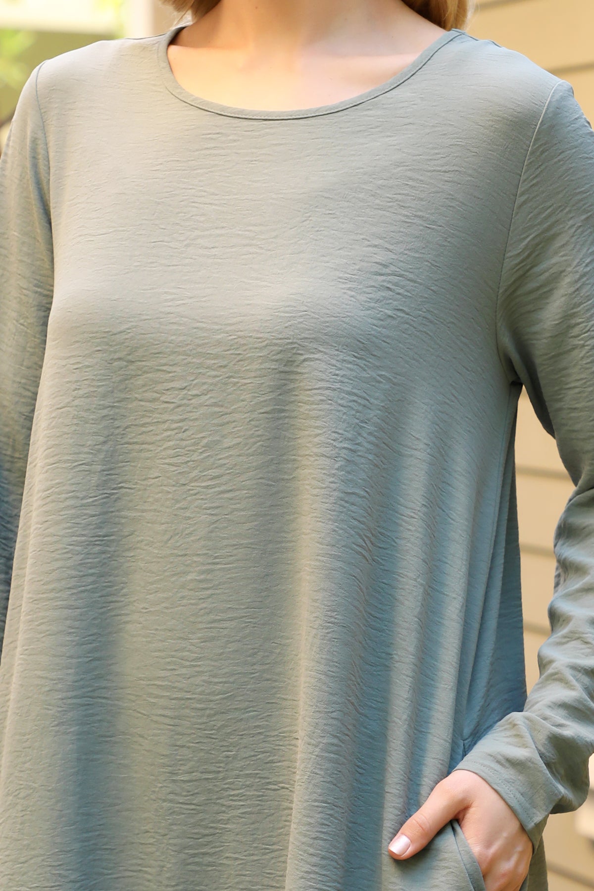 Long Sleeve Ruffle Hem Swing Dress