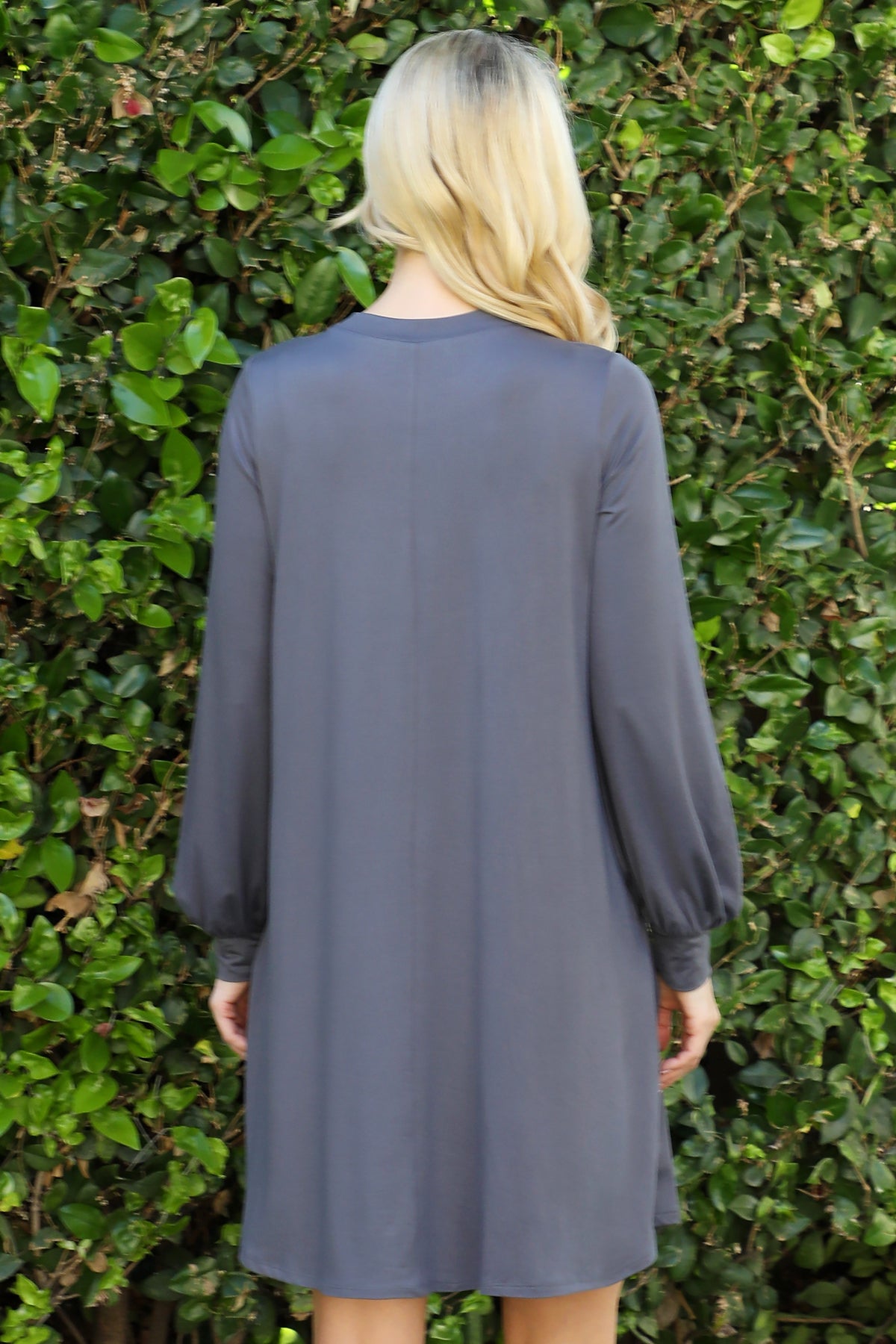 Crew Neck Long Sleeve Swing Dress