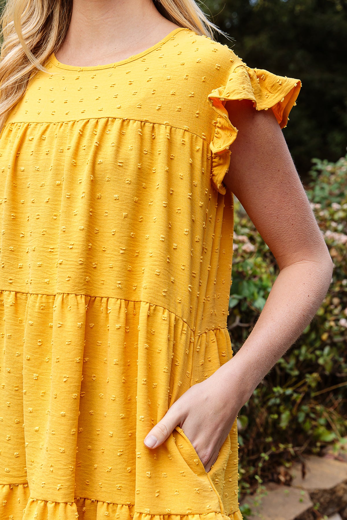 Short Sleeve Ruffle Tiered Mini Dress