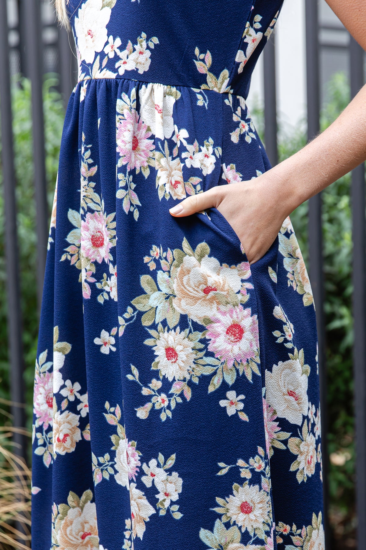 Sleeveless Floral Empire Waist Maxi Dress