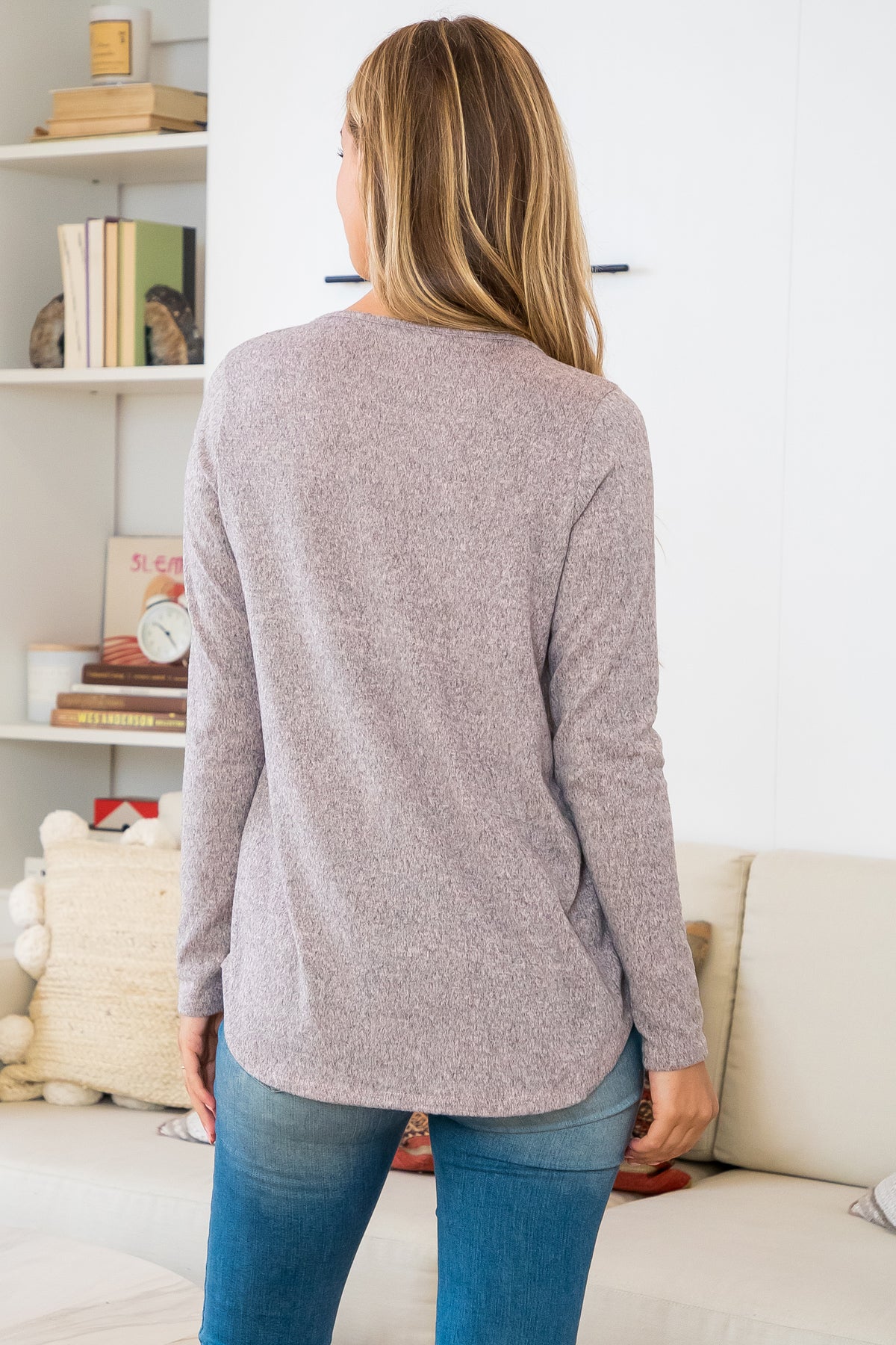 Plus Size Long Sleeve Shirring Detail Top