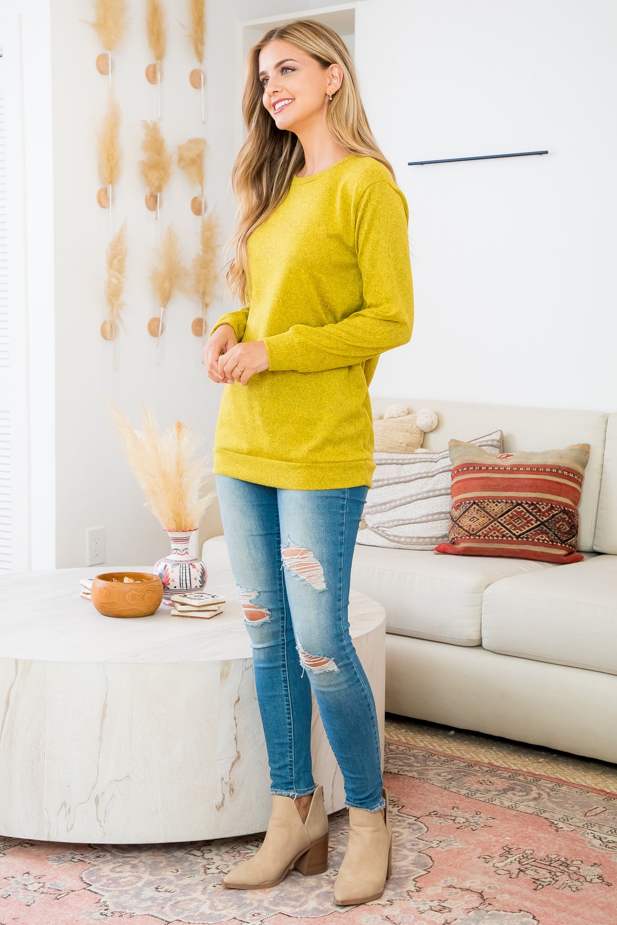 Plus Size Long Sleeve Round Neck Pullover Top