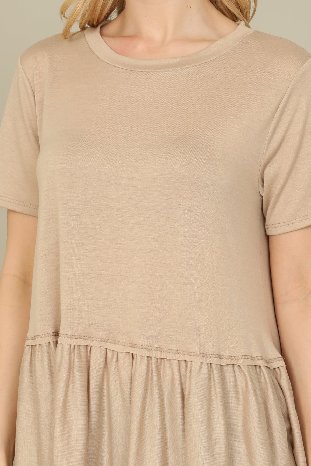 Solid Peplum Waist Top