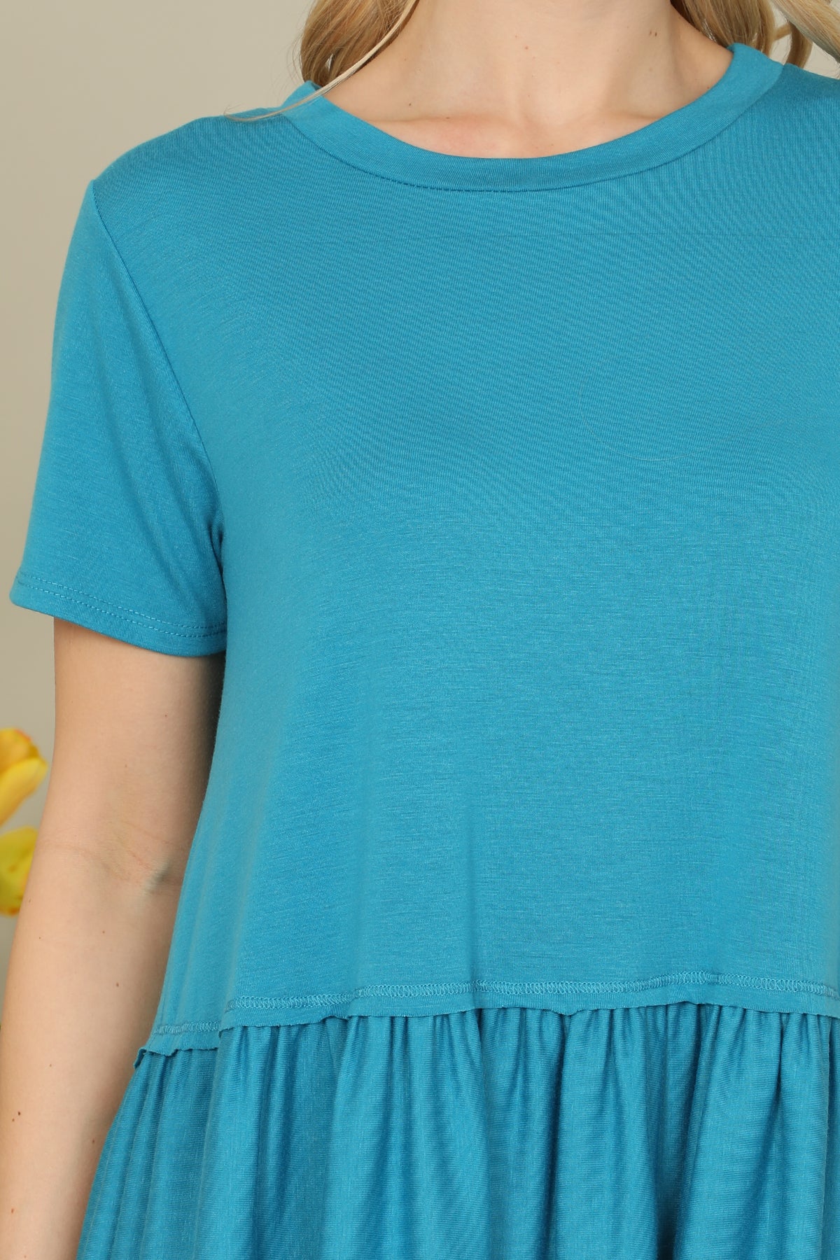 Solid Peplum Waist Top