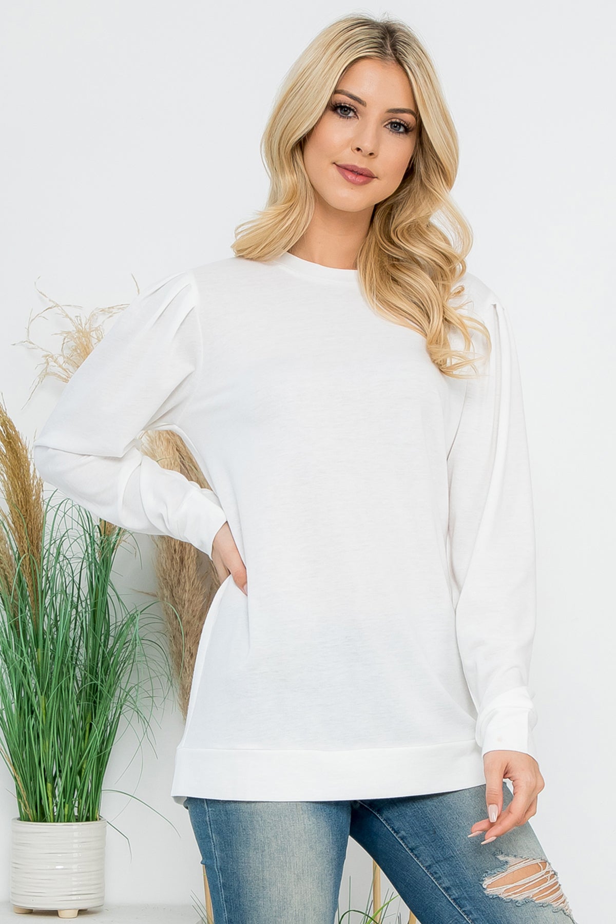 French Terry Long Sleeve Top