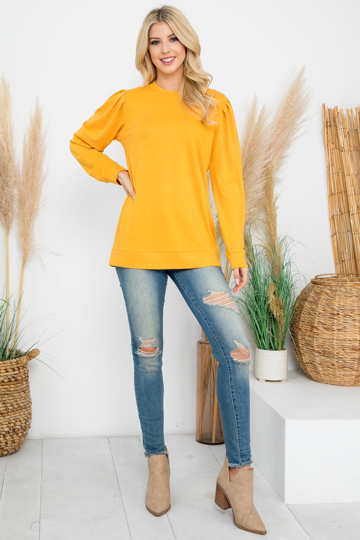 French Terry Long Sleeve Top
